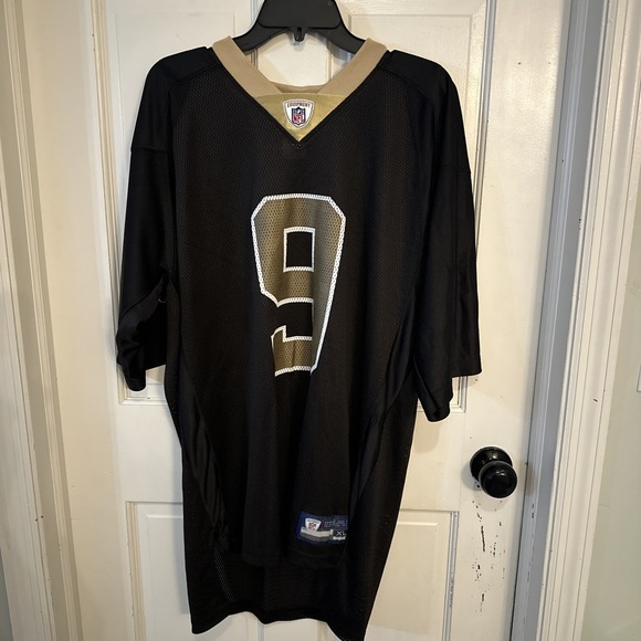 Reebok‎ Drew Brees #9 Jersey Mens Size XL New Orleans Saints NFL Football Black